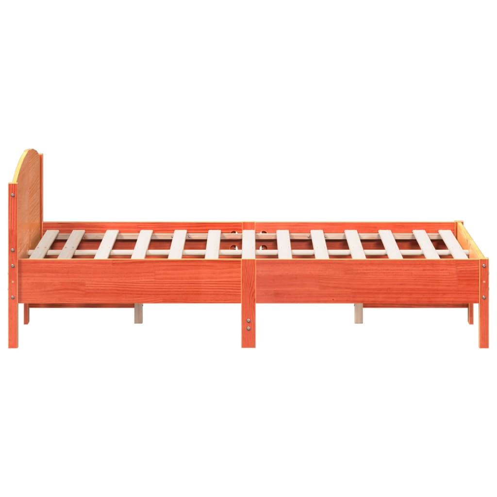 Sengeramme uten madrass voksbrun 120x190 cm heltre furu