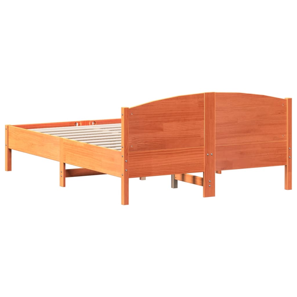 Sengeramme uten madrass voksbrun 120x190 cm heltre furu