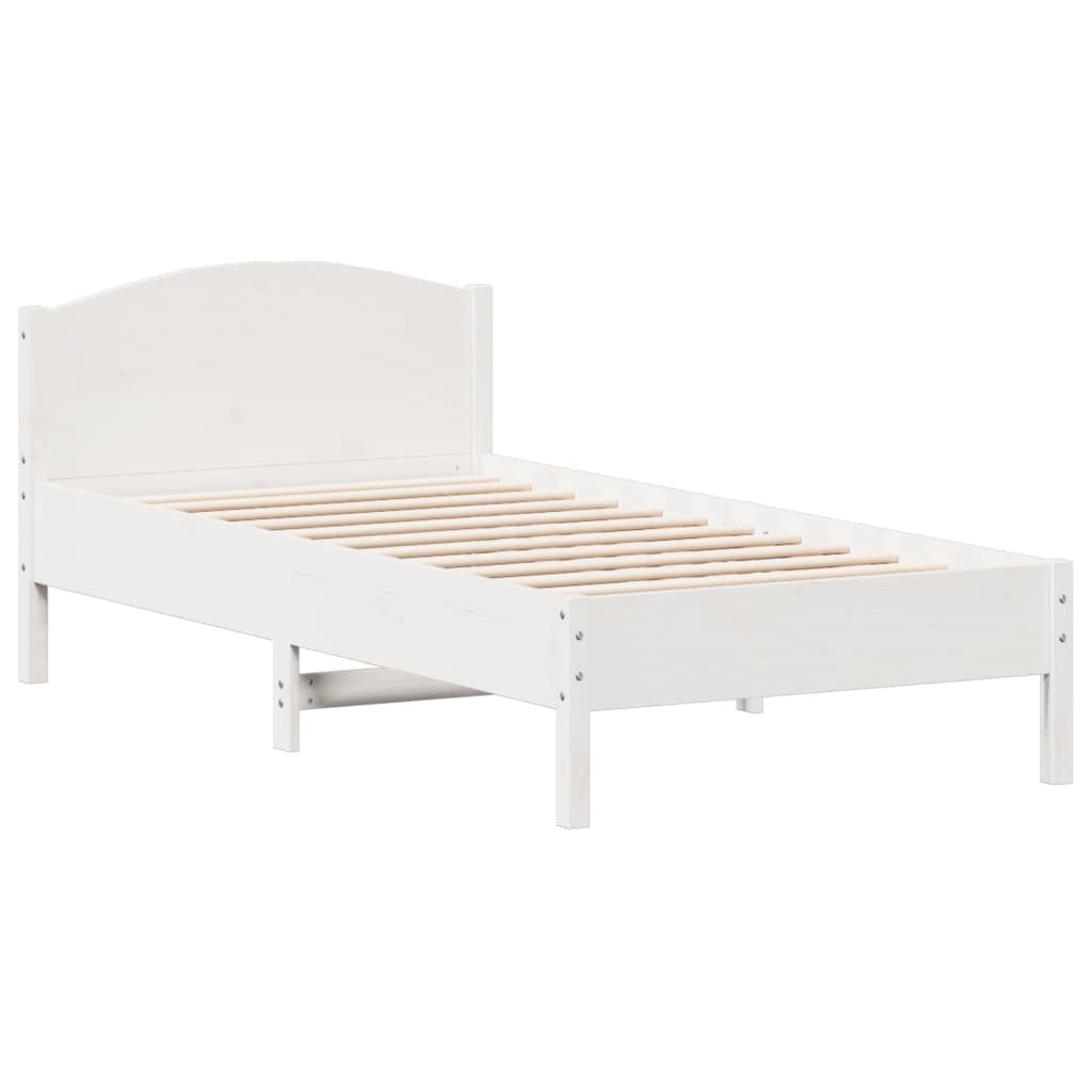 Sengeramme uten madrass hvit 75x190 cm heltre furu