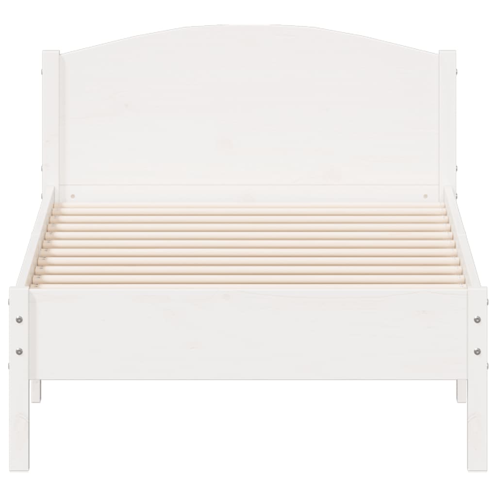 Sengeramme uten madrass hvit 75x190 cm heltre furu