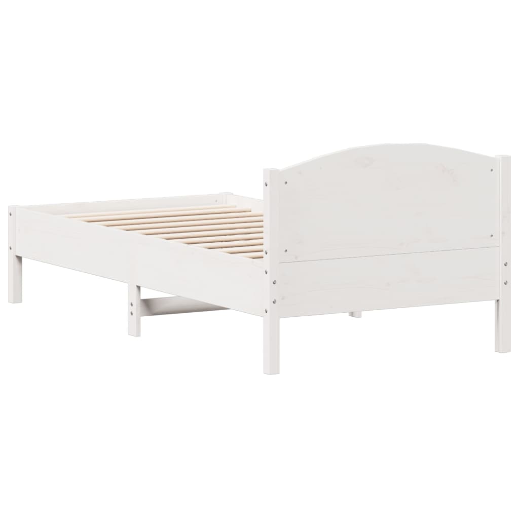 Sengeramme uten madrass hvit 75x190 cm heltre furu