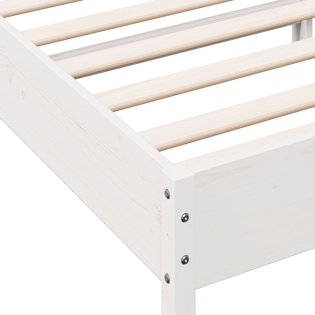 Sengeramme uten madrass hvit 75x190 cm heltre furu