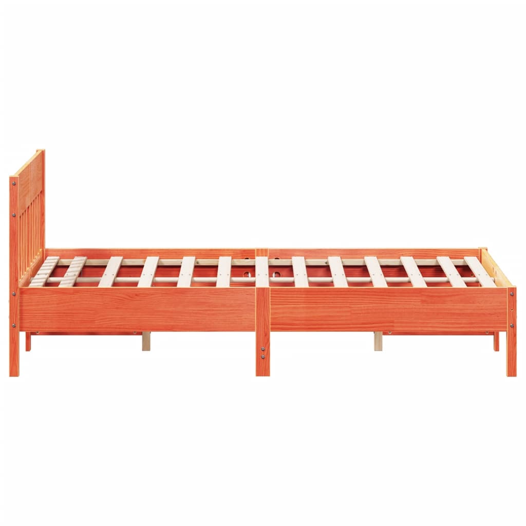 Sengeramme uten madrass voksbrun 120x200 cm heltre furu