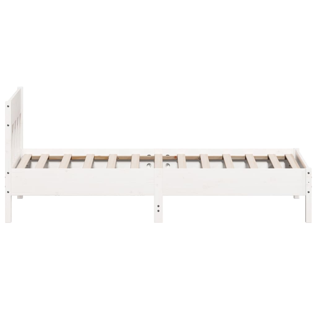 Sengeramme uten madrass hvit 100x200 cm heltre furu