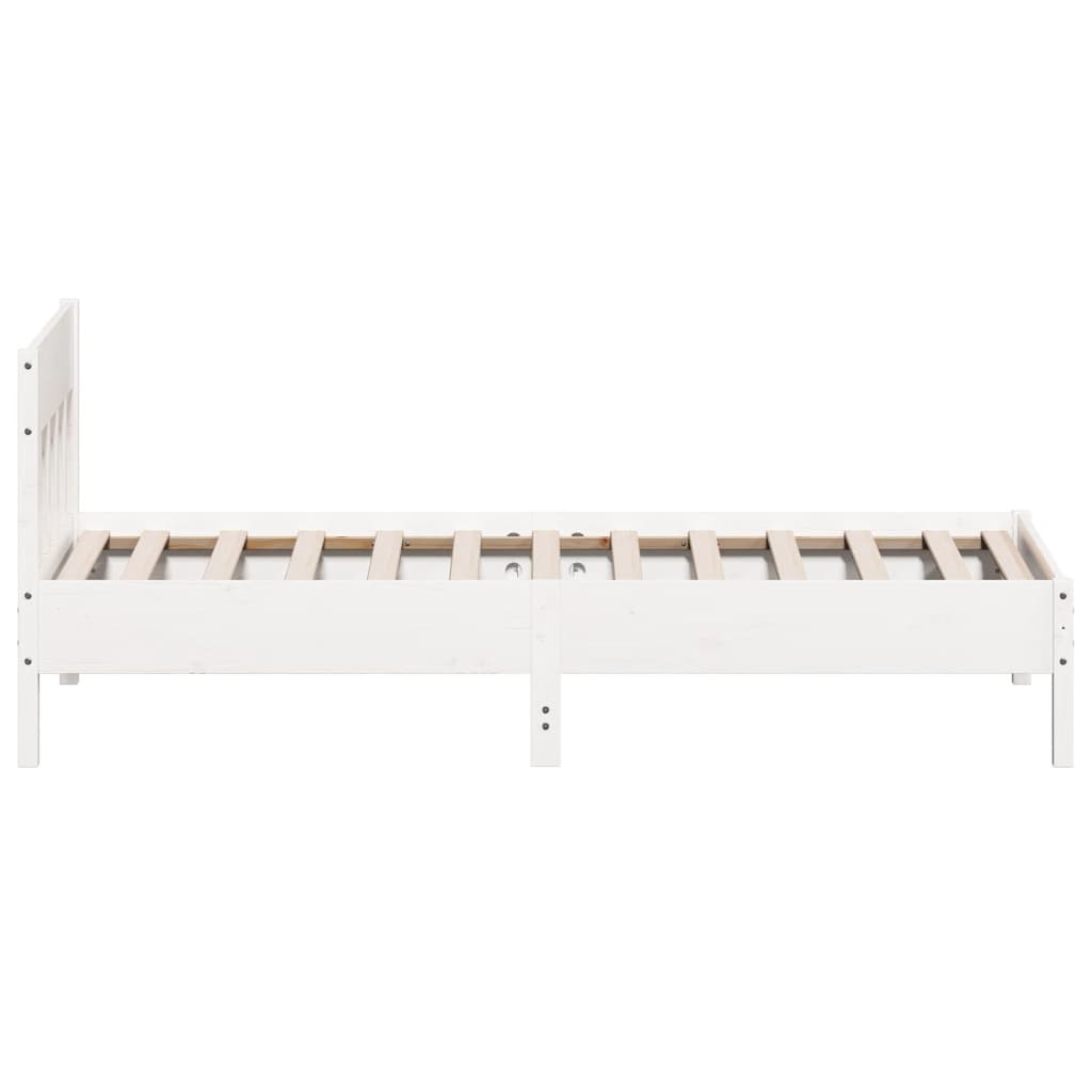 Sengeramme uten madrass hvit 90x200 cm heltre furu