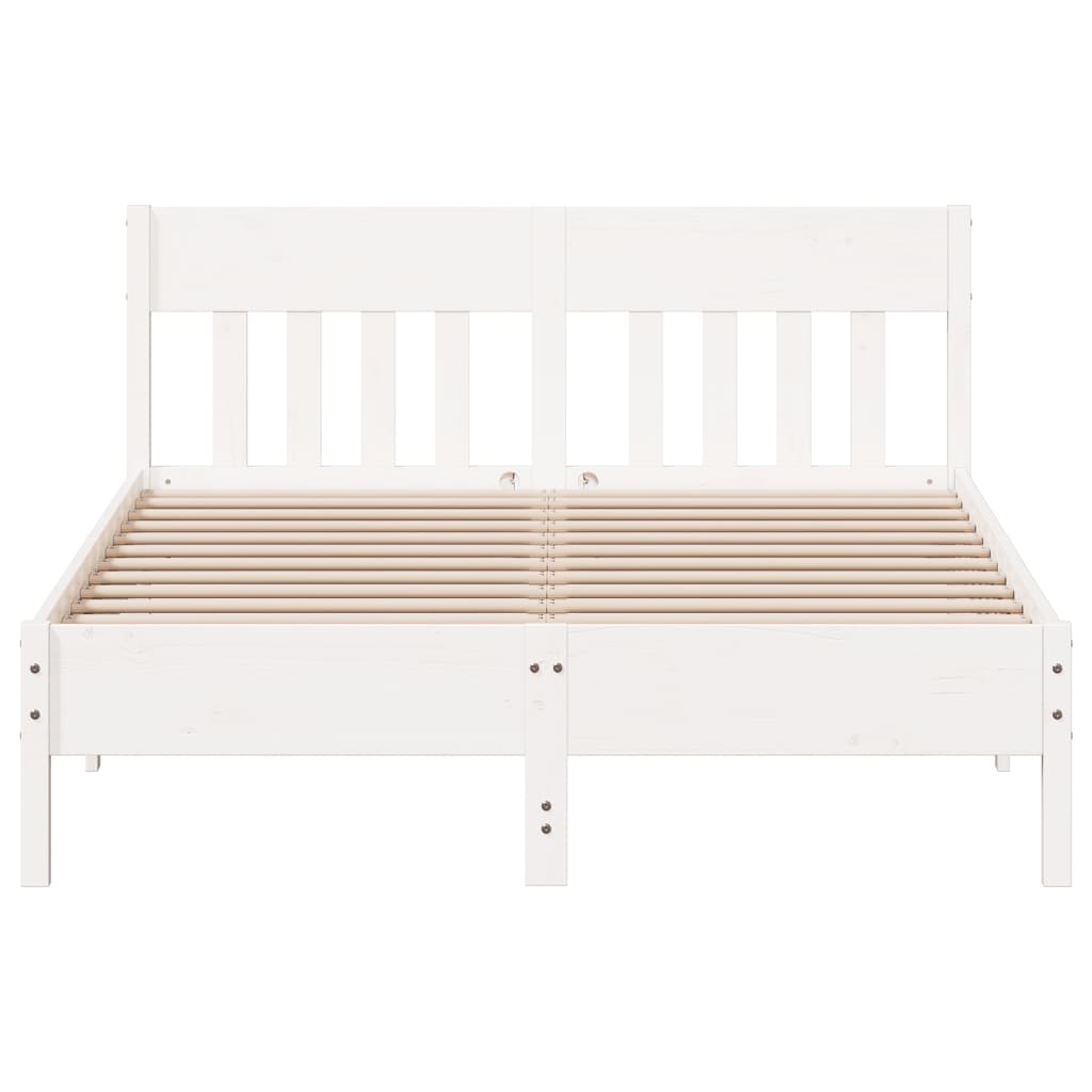Sengeramme uten madrass hvit 140x190 cm heltre furu