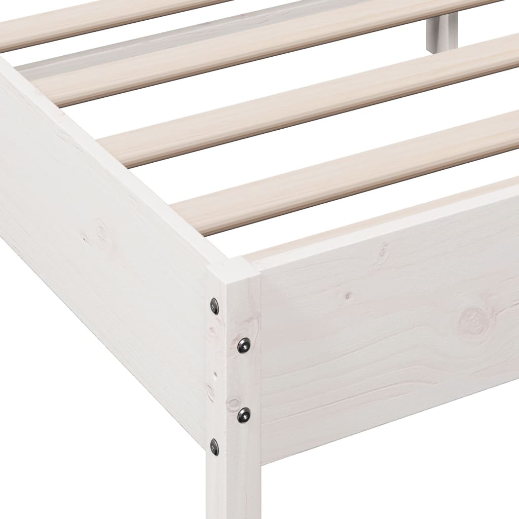 Sengeramme uten madrass hvit 140x190 cm heltre furu