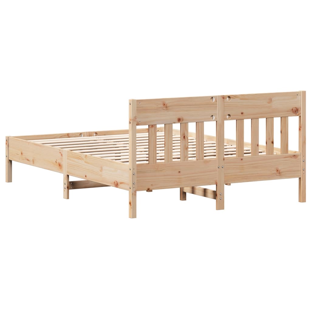 Sengeramme uten madrass hvit 135x190 cm heltre furu