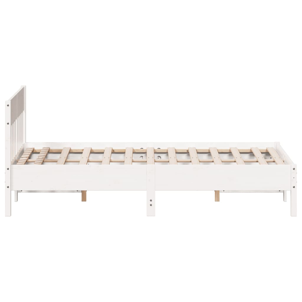 Sengeramme uten madrass hvit 135x190 cm heltre furu