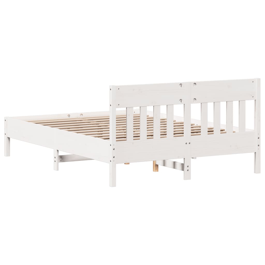 Sengeramme uten madrass hvit 135x190 cm heltre furu