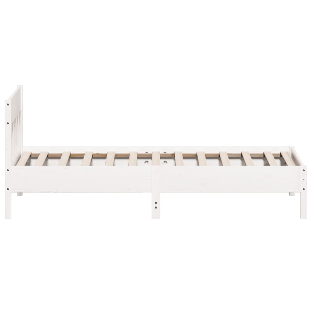 Sengeramme uten madrass hvit 90x190 cm heltre furu