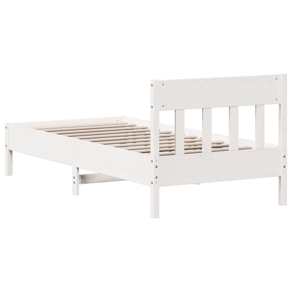 Sengeramme uten madrass hvit 75x190 cm heltre furu