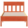 Sengeramme uten madrass voksbrun 75x190 cm heltre furu