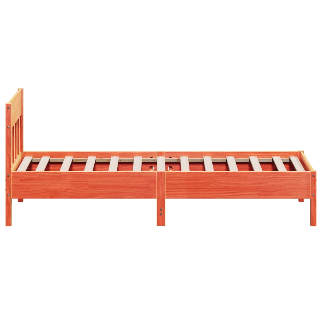 Sengeramme uten madrass voksbrun 75x190 cm heltre furu