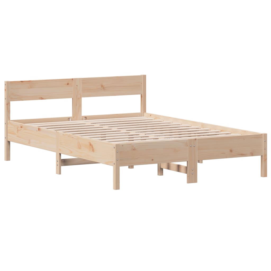 Sengeramme uten madrass hvit 135x190 cm heltre furu