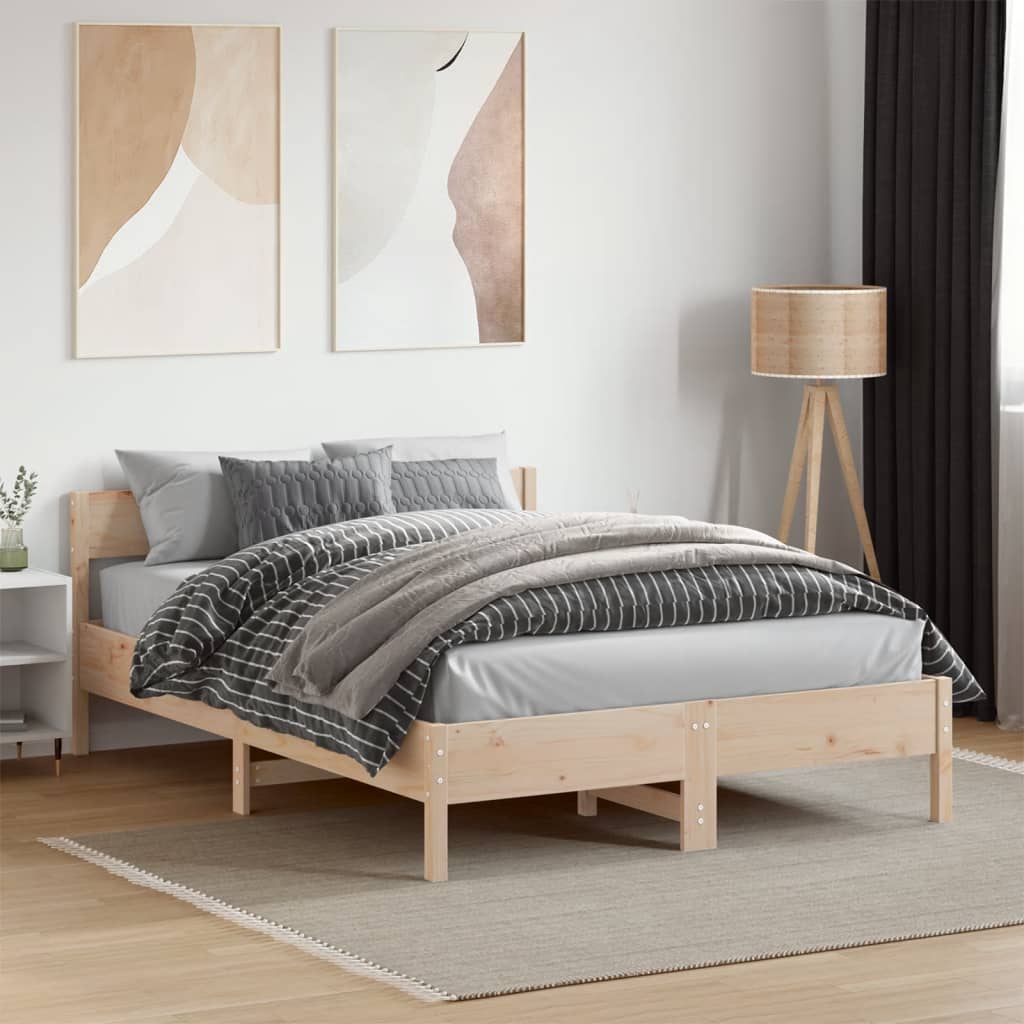 Sengeramme uten madrass hvit 135x190 cm heltre furu