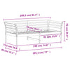 Dagseng uten madrass hvit 75x190 cm heltre furu