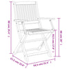 Sammenleggbare hagestoler 4 stk 57,5x54,5x90 cm heltre akasie