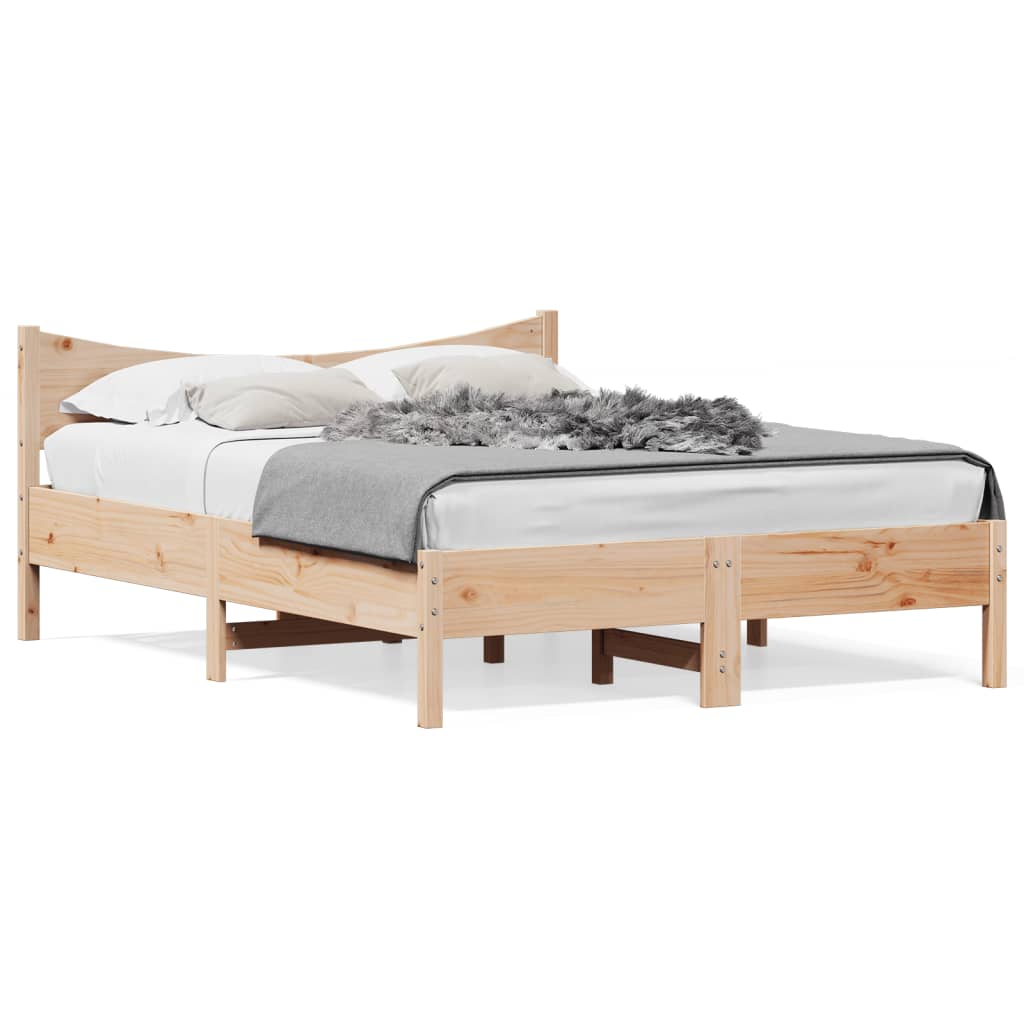 Sengeramme uten madrass hvit 135x190 cm heltre furu