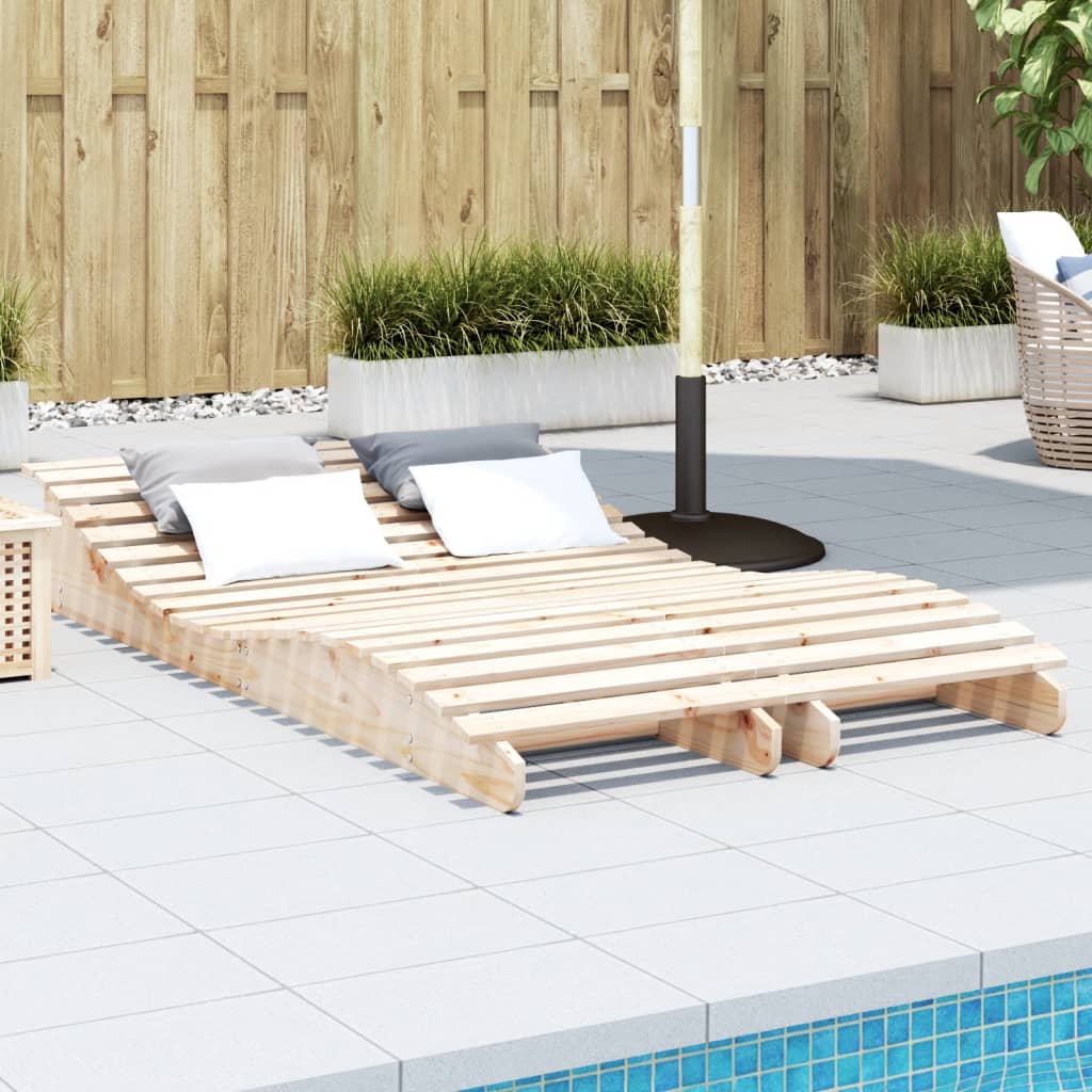 Solsenger 2 stk 205x60x31,5 cm heltre furu