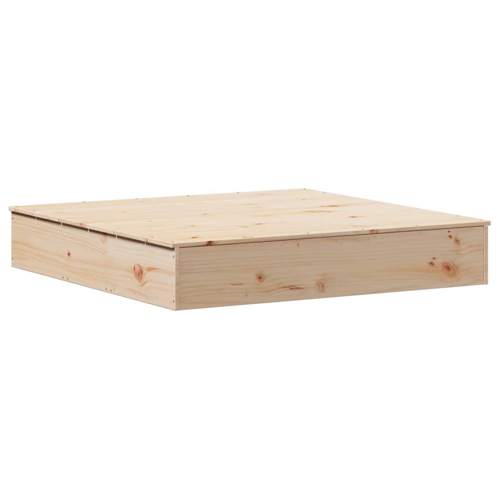 Sandkasse med lokk 111x111x19,5 cm heltre furu
