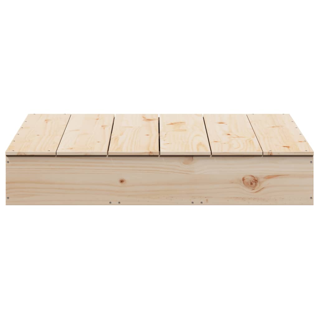 Sandkasse med lokk 111x111x19,5 cm heltre furu
