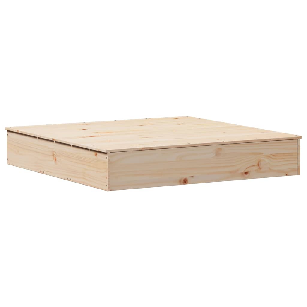 Sandkasse med lokk 111x111x19,5 cm heltre furu