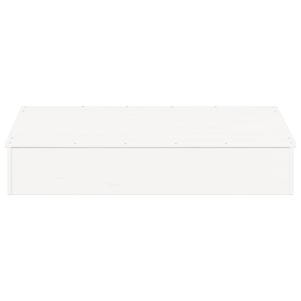 Sandkasse med lokk hvit 111x111x19,5 cm heltre furu