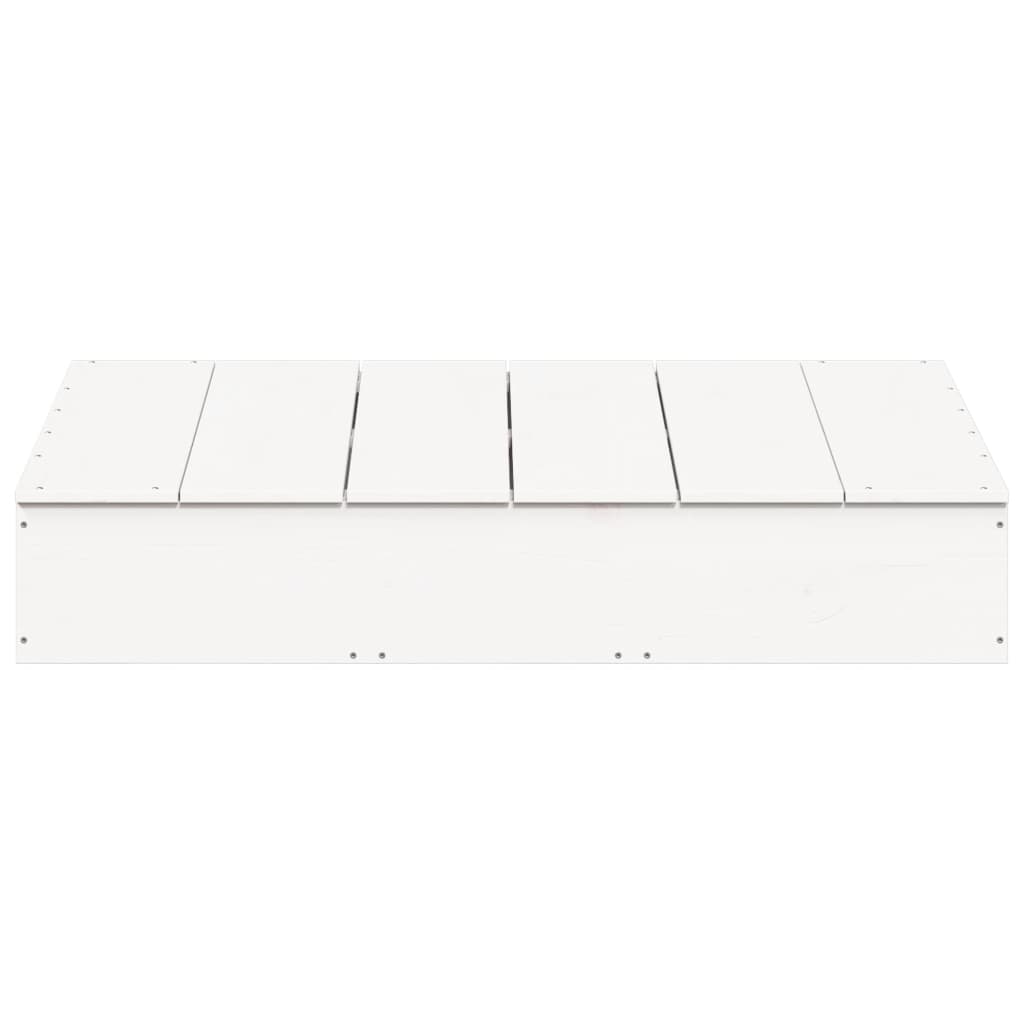 Sandkasse med lokk hvit 111x111x19,5 cm heltre furu