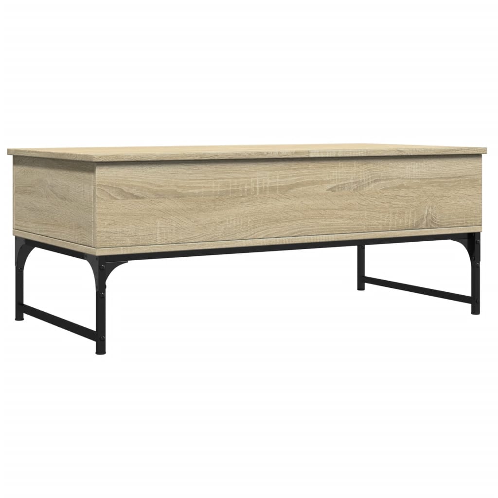 Salongbord sonoma eik 100x50x40 cm konstruert tre og metall