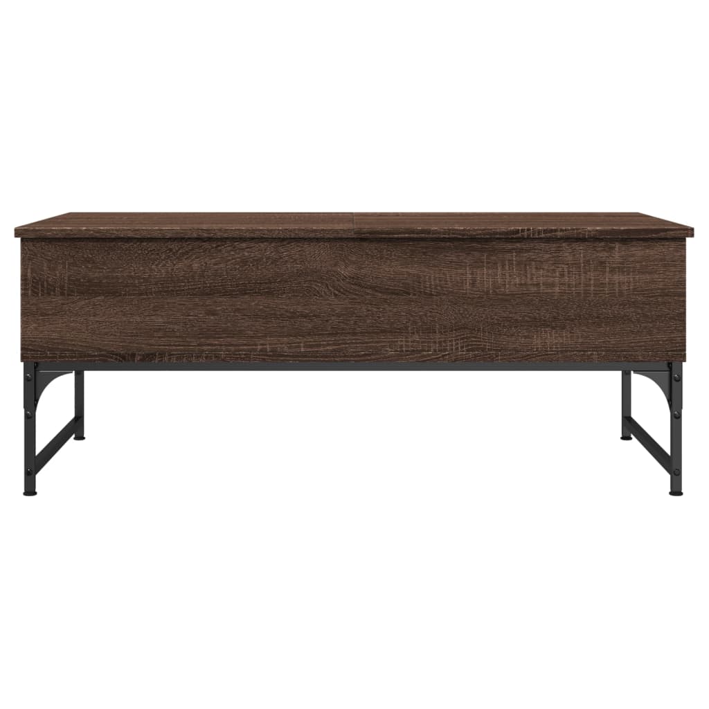 Salongbord brun eik 100x50x40 cm konstruert tre og metall