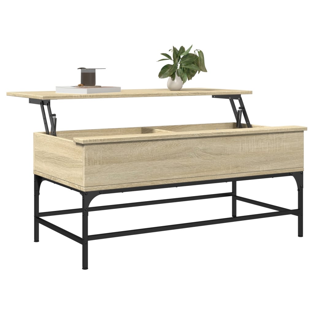 Salongbord sonoma eik 100x50x45 cm konstruert tre og metall