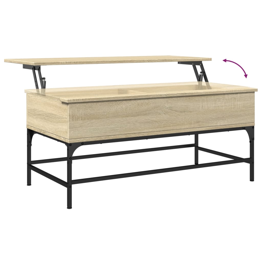 Salongbord sonoma eik 100x50x45 cm konstruert tre og metall