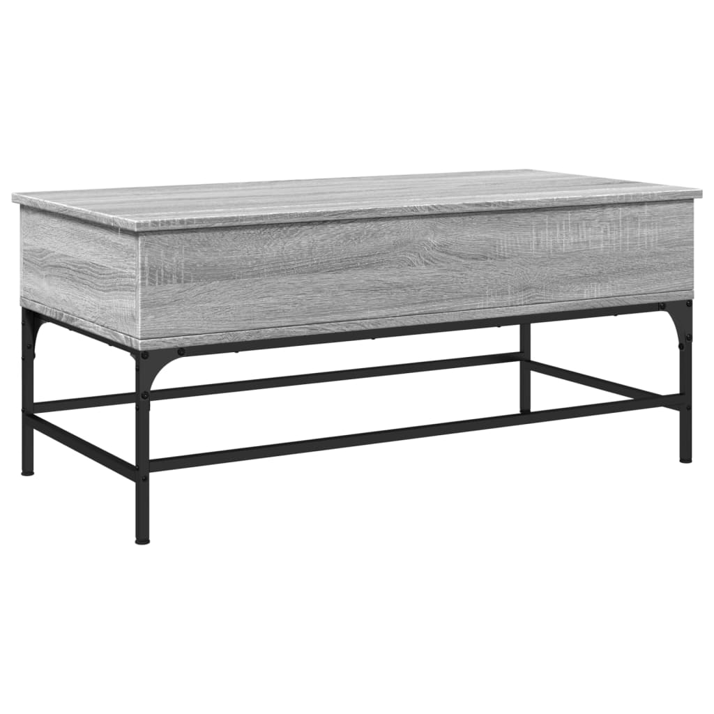 Salongbord grå sonoma 100x50x45 cm konstruert tre og metall