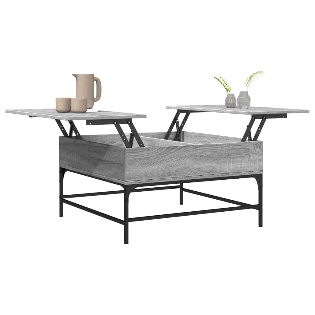 Salongbord grå sonoma 80x80x45 cm konstruert tre og metall
