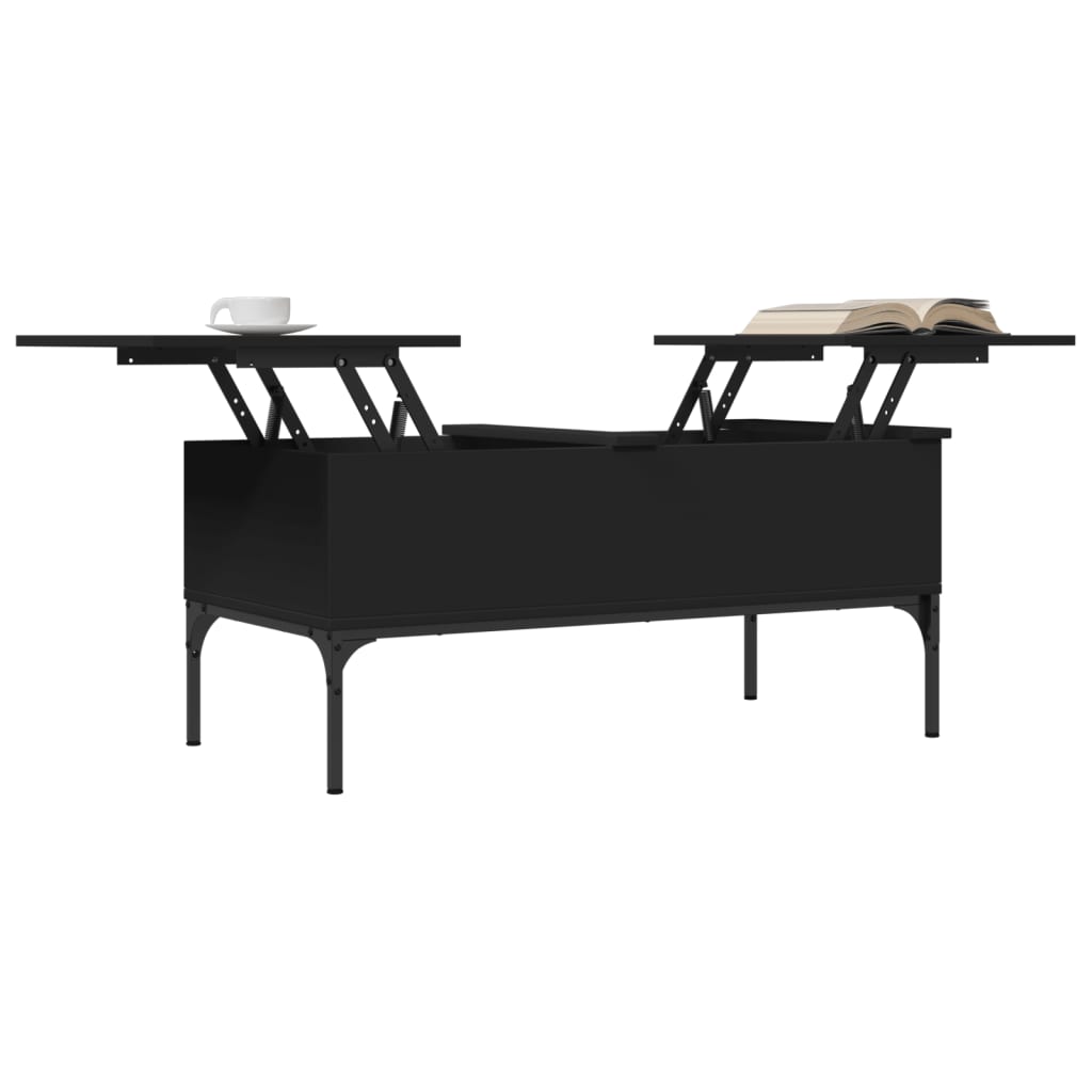 Salongbord svart 100x50x45 cm konstruert tre og metall
