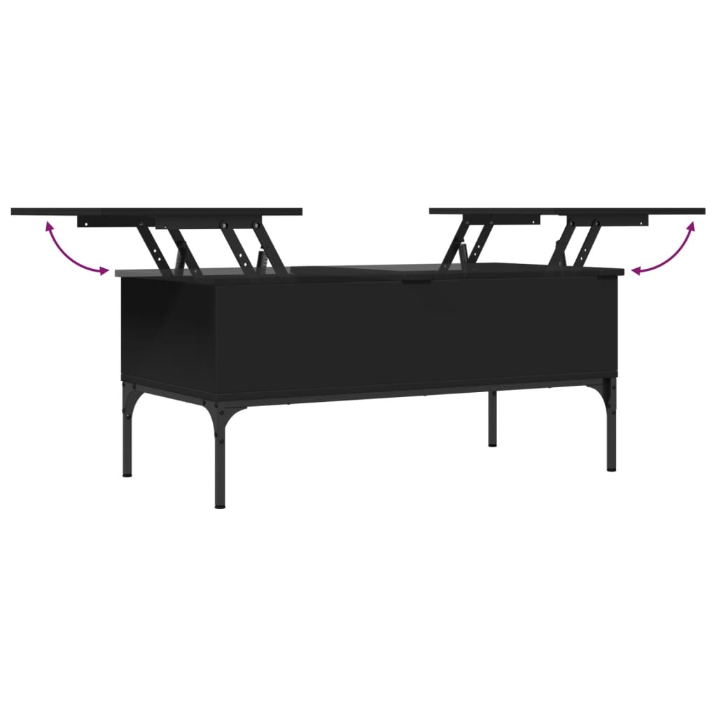 Salongbord svart 100x50x45 cm konstruert tre og metall