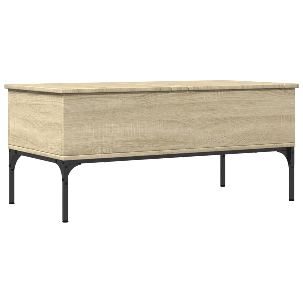 Salongbord sonoma eik 100x50x45 cm konstruert tre og metall