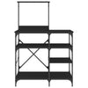 Bakehylle svart 90x40x132 cm konstruert tre og metall