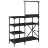 Bakehylle svart 90x40x132 cm konstruert tre og metall