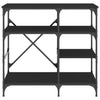 Bakehylle svart 90x40x84 cm konstruert tre og metall